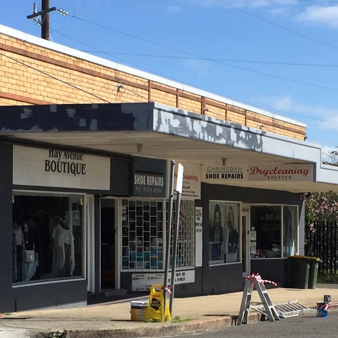 Painted exterior of a commercial shopfront