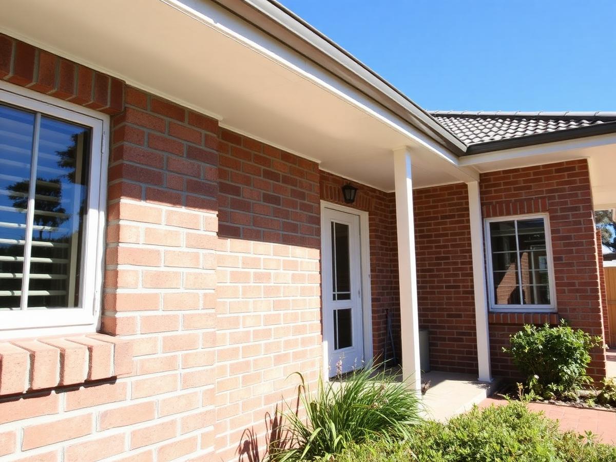 Exterior of a repainted Sydney brick home with clean fascia and eaves